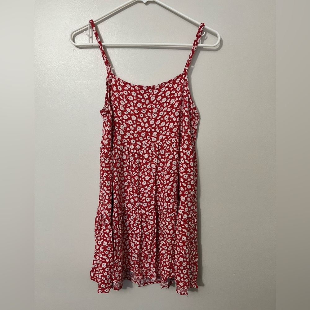 American Eagle Outfitters Red and White Floral Spaghetti Strap Tank - Picture 3 of 6